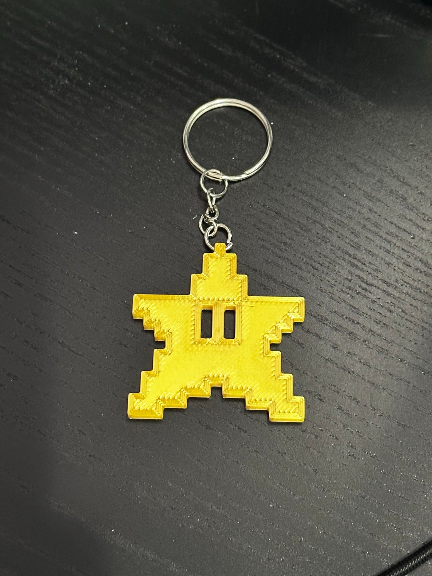 Super Mario Brothers Yellow Star Keychain - Handmade Keyring Inspired by the Iconic Movie