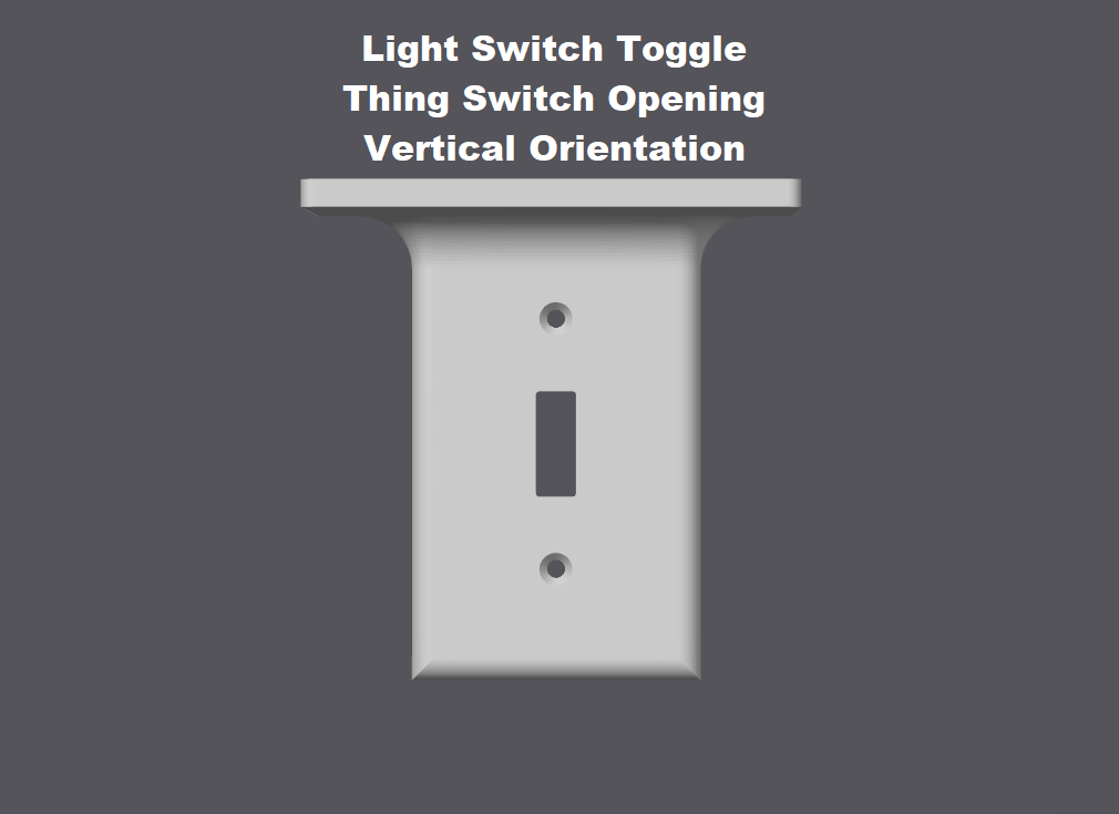 Wall plate cover for Light Switch Toggle Lighting in Vertical Orientation