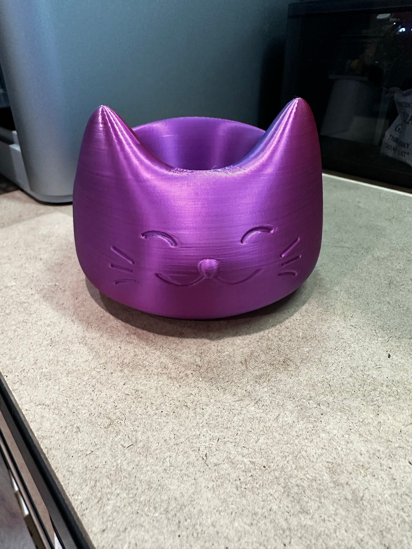 3D Printed Cat Face Bowl Great For Holding Candy or For Holding Household Items